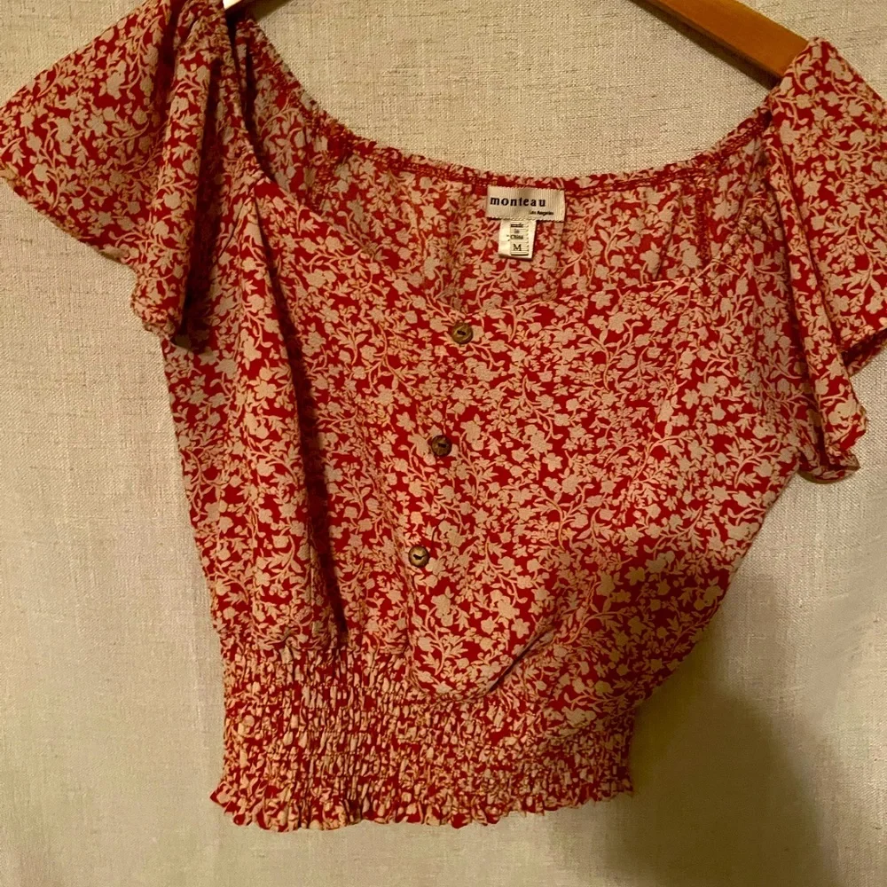 Monteau Floral Cropped Top Size M - Picture 1 of 4